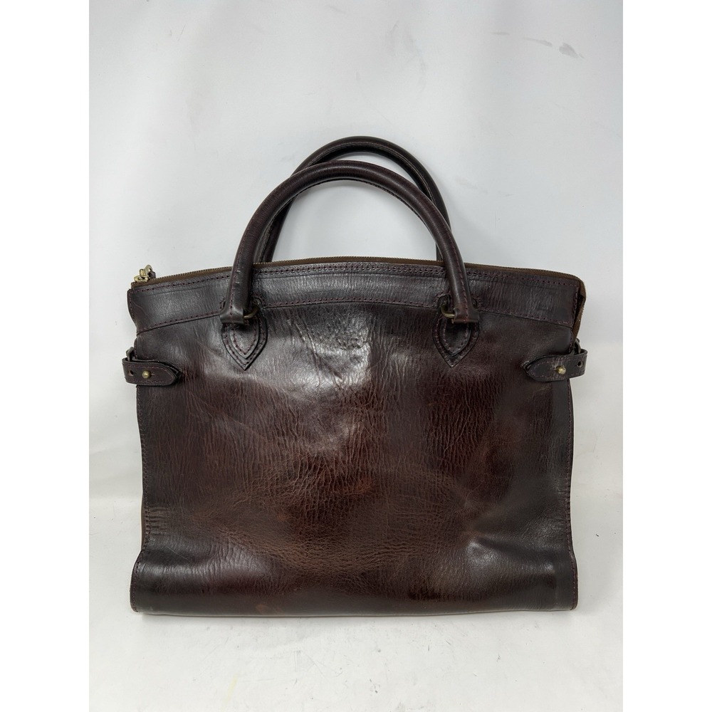 Sandast Sac De Jour Travel Business Bag leather Rare Brown Patina Briefcase